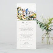 San Francisco Painted Ladies Wedding Menu Card 招待状 (スタンド正面)