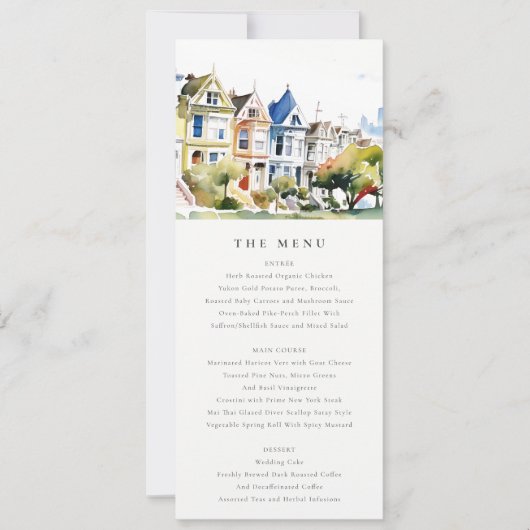 San Francisco Painted Ladies Wedding Menu Card 招待状 (正面)