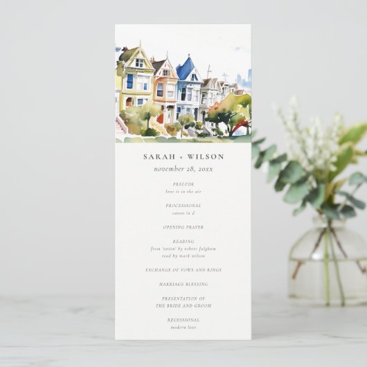 San Francisco Painted Ladies Wedding Program 招待状 (スタンド正面)