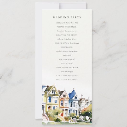 San Francisco Painted Ladies Wedding Program 招待状 (裏面)