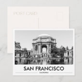 San Francisco Palace of Fine Arts Black & White ポストカード (正面/裏面)
