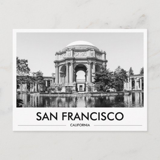 San Francisco Palace of Fine Arts Black & White ポストカード (正面)