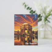San Francisco Palace of Fine Arts Sunset ポストカード (スタンド正面)