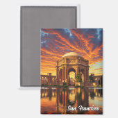 San Francisco Palace of Fine Arts Sunset マグネット (正面/裏面)