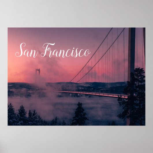 San Francisco Poster with Golden Gate Bridge ポスター (正面)
