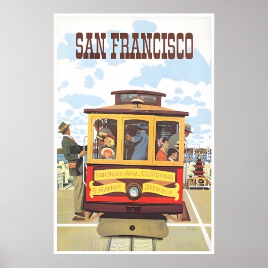 San Francisco Print California Travel Poster ポスター (正面)