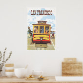 San Francisco Print California Travel Poster ポスター (キッチン)