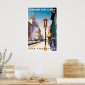 San Francisco Print California Travel Poster ポスター (キッチン)