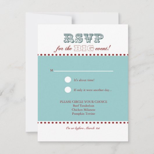 San Francisco Response Card:さくらんぼ・クラウド 出欠カード (正面)