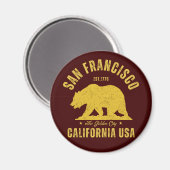 San Francisco Retro California Travel マグネット (正面/裏面)