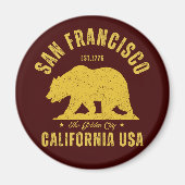 San Francisco Retro California Travel マグネット (正面)