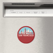 San Francisco Retro City Skyline Vintage Cityscape マグネット (インサイチュ (食洗機))
