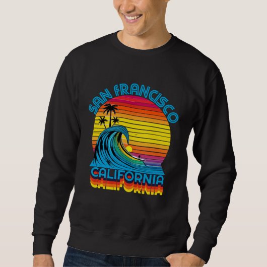 San Francisco Retro Throwback Surf & Beach Souveni スウェットシャツ (正面)