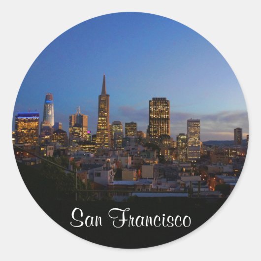 San Francisco Skyline #3スタンプ ラウンドシール (正面)
