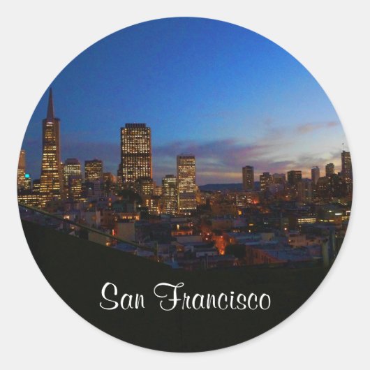 San Francisco Skyline #4スタンプ ラウンドシール (正面)