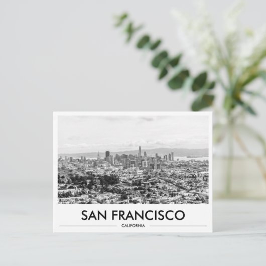 San Francisco Skyline Going Away Gift ポストカード (スタンド正面)