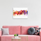 San Francisco skyline in watercolor background キャンバスプリント (インサイチュ (リビング))