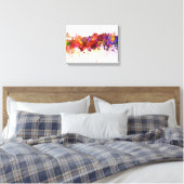 San Francisco skyline in watercolor background キャンバスプリント (インサイチュ (寝室))