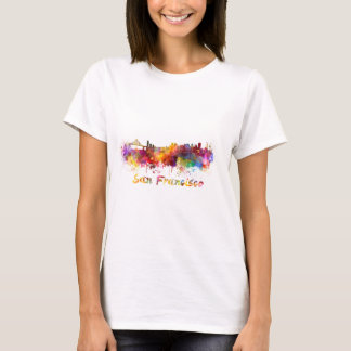 San Francisco skyline in watercolor background Tシャツ