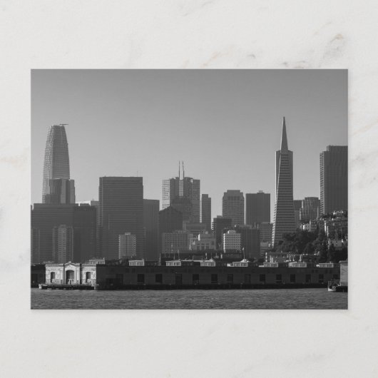 San Francisco Skyline Monochrome - Cityscape写真 ポストカード (正面)
