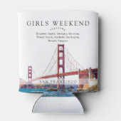 San Francisco Skyline Watercolor Girls Weekend 缶クーラー (裏面)