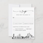 San Francisco Skyline Wedding RSVPレスポンスカード 出欠カード (正面)