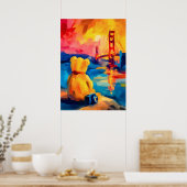 San Francisco Teddy Fauvist Sunset Print ポスター (キッチン)