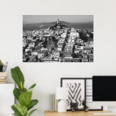 San Francisco Telegraph Hill – モノクロ ポスター (ホームオフィス)