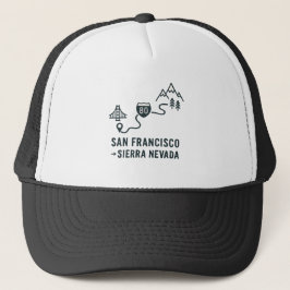 San Francisco to Sierra Nevada Route Design キャップ