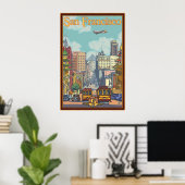 San Francisco Travel Poster – カリフォルニア通り ポスター (ホームオフィス)