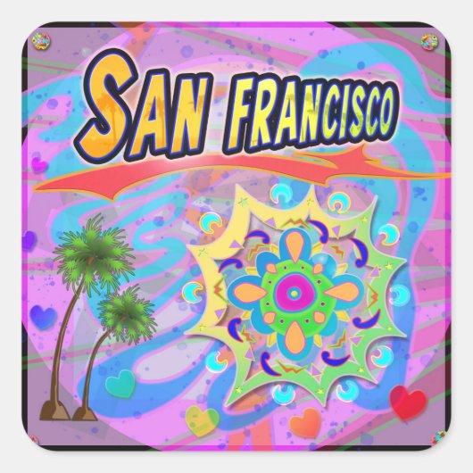 San Francisco True Progressステッカー スクエアシール (正面)