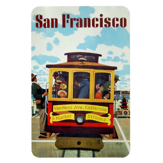 San Francisco USA Vintage Travel magnet マグネット (縦)