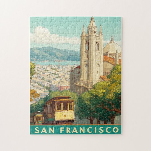 San Francisco Vintage Travel Poster ジグソーパズル (縦)