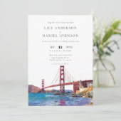 San Francisco Watercolor All In One Wedding 招待状 (スタンド正面)