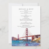 San Francisco Watercolor All In One Wedding 招待状 (裏面)