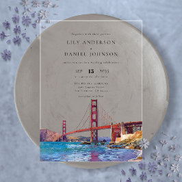 San Francisco Watercolor Destination Wedding アクリル招待状