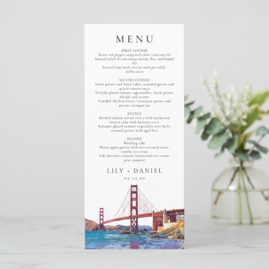 San Francisco Watercolor Destination Wedding メニュー (スタンド正面)