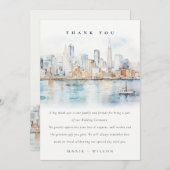 San Francisco Watercolor Landscape Wedding サンキューカード (正面/裏面)