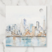 San Francisco Watercolor Landscape Wedding フェイバータグ (裏面)