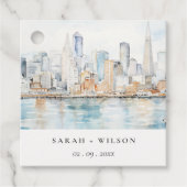 San Francisco Watercolor Landscape Wedding フェイバータグ (正面)