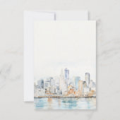 San Francisco Watercolor Landscape Wedding 出欠カード (裏面)