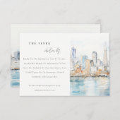 San Francisco Watercolor Landscape Wedding Details エンクロージャーカード (正面/裏面)