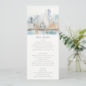 San Francisco Watercolor Landscape Wedding Menu 招待状 (スタンド正面)