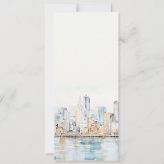 San Francisco Watercolor Landscape Wedding Menu 招待状 (裏面)