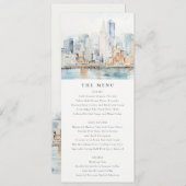 San Francisco Watercolor Landscape Wedding Menu 招待状 (正面/裏面)