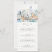 San Francisco Watercolor Landscape Wedding Menu 招待状 (正面)