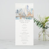 San Francisco Watercolor Landscape Wedding Program 招待状 (スタンド正面)