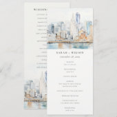 San Francisco Watercolor Landscape Wedding Program 招待状 (正面/裏面)