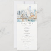 San Francisco Watercolor Landscape Wedding Program 招待状 (正面)