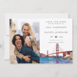 San Francisco Watercolor Photo Wedding セーブザデート